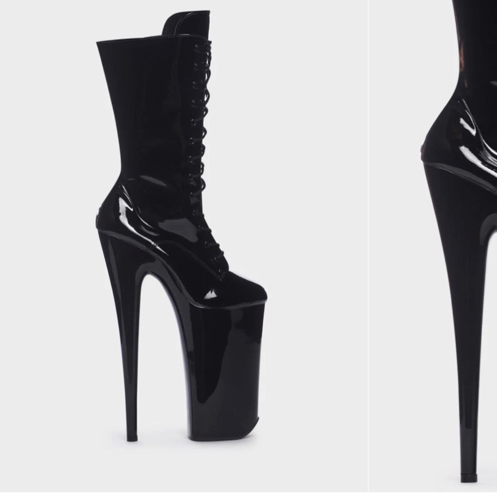 Black platform boots, size 11